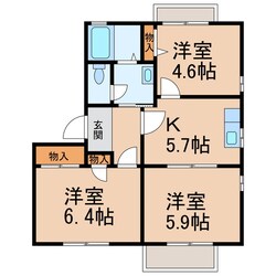 紀伊駅 バス12分  西安上下車：停歩2分 2階の物件間取画像